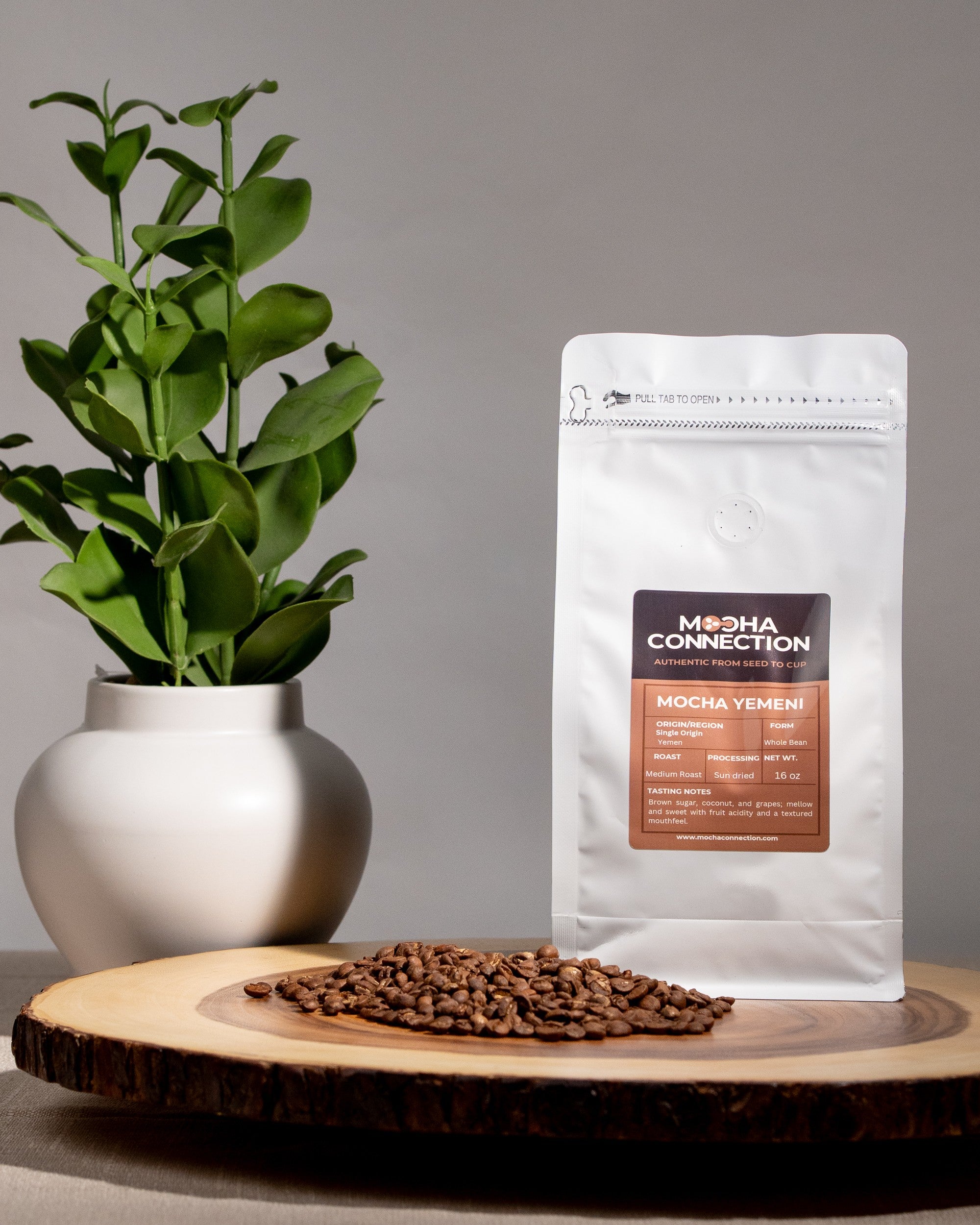 Mocha Yemen Single-Origin Whole Bean Medium Dark Roast Arabica